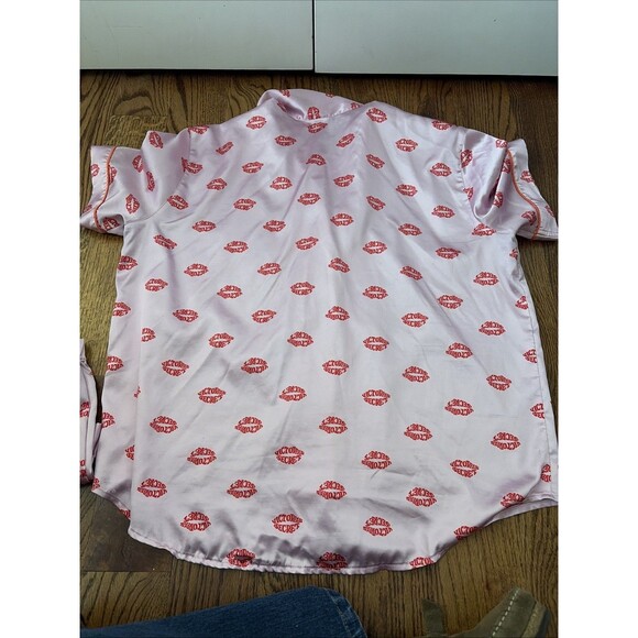 Victorias Secret AFTERHOURS LIPS Silky SATIN Pajama Set Size XL Pink - Picture 6 of 6